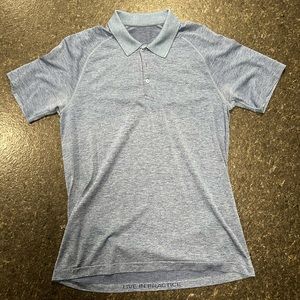 Metal Vent Tech Polo Shirt Blue